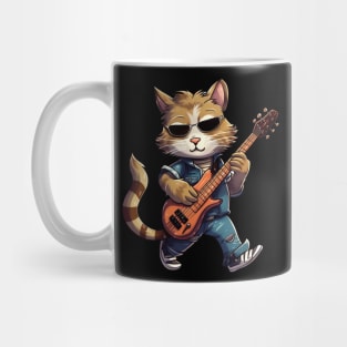 cat playing guitar Mug